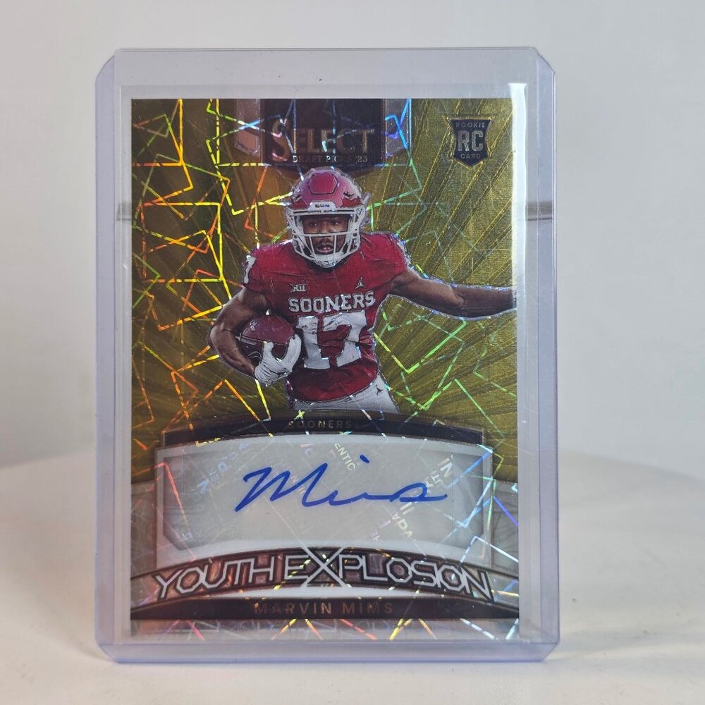2023 Panini Select Draft Picks Marvin Mims Autographed Youth Explosion Card #YS-